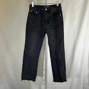 Adika Carter Size Small Jeans Frayed Straight Leg Black Casual